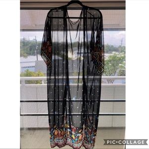 Chiffon Floral Duster NWOT